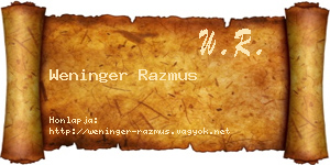Weninger Razmus névjegykártya